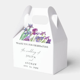 水エレガント色アイリスの花のスクリプ結婚ト フェイバーボックス