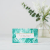 水エレガント色アクアブルー金ゴールドプロフェッショナル 名刺 (スタンド正面)