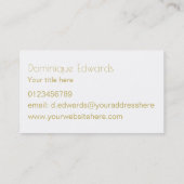 水エレガント色アクアブルー金ゴールドプロフェッショナル 名刺 (裏面)