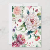 水エレガント色アジアbohoフローラ赤ちゃんシャワー 招待状 (裏面)