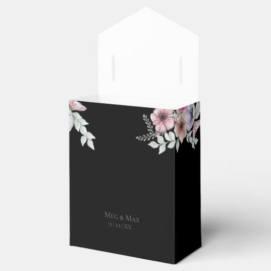 水エレガント色アネモネ花結婚式の引き出物B フェイバーボックス (オープン)