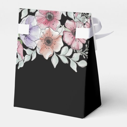 水エレガント色アネモネ花結婚式の引き出物B フェイバーボックス (裏面サイド)