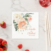 水エレガント色アプリコットクリー結婚ムバラ スタンダードカクテルナプキン (インサイチュ)