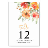 水エレガント色アプリコットフローラ テーブルナンバー (裏面)