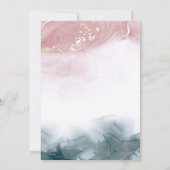 水エレガント色アルコールインク赤面ブルー結婚 招待状 (裏面)