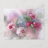 水エレガント色アートモダンバラ花フローラ ポストカード (正面)