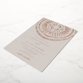 水エレガント色アールデコトロピカル結婚ズ 箔招待状 (回転した状態)