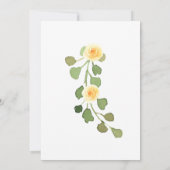 水エレガント色イエローローズブーケ 招待状 (裏面)