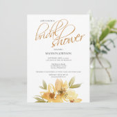 水エレガント色イエロー結婚ブライダルシャワー 招待状 (スタンド正面)