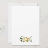 水エレガント色イエロー金ゴールドグ結婚リーン 招待状 (裏面)