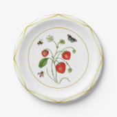 水エレガント色イチゴ植物体 ペーパープレート (正面)