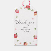 水エレガント色イチゴ赤ちゃんシャワー ギフトタグ (正面)