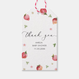 水エレガント色イチゴ赤ちゃんシャワー ギフトタグ