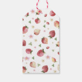 水エレガント色イチゴ赤ちゃんシャワー ギフトタグ (裏面)
