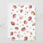 水エレガント色イチゴ赤ちゃんシャワー 招待状 (裏面)