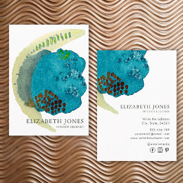 水エレガント色インテリア設計者抽象芸術 名刺