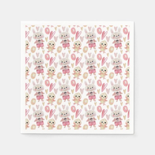 水エレガント色イースターパターン | 紙ナプキン スタンダードカクテルナプキン (正面)