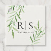 水エレガント色ウィローブライダルシャワーモノグラム フェイバータグ (正面)