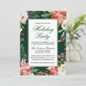 水エレガント色ウィンターフローラホリデーパーティー 招待状 (スタンド正面)