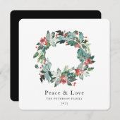 水エレガント色ウィンターベリーグリーンリース シーズンカード (正面/裏面)