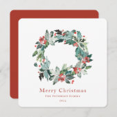 水エレガント色ウィンターベリーグリーンリース シーズンカード (正面/裏面)