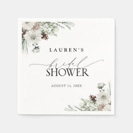 水エレガント色ウィンターボホブライダルシャワー スタンダードカクテルナプキン