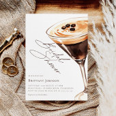 水エレガント色エスプレッソマルティーニブライダルシャワー 招待状