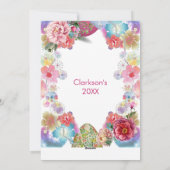 水エレガント色エッグイースターシックバニーフローラ シーズンカード (裏面)