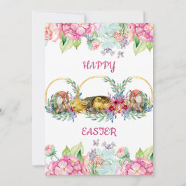 水エレガント色エッグイースターシックフローラリース シーズンカード