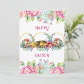 水エレガント色エッグイースターシックフローラリース シーズンカード (スタンド正面)