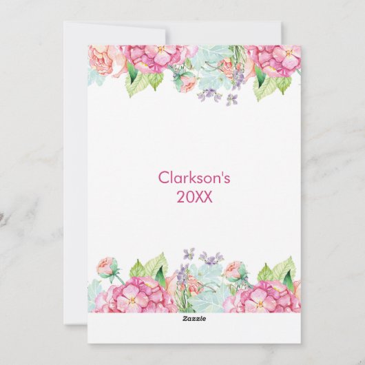 水エレガント色エッグイースターシックフローラリース シーズンカード (裏面)