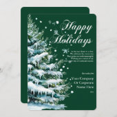 水エレガント色エバーグリーン企業のホリデイ シーズンカード (正面/裏面)