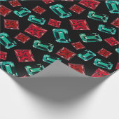 水エレガント色エメラルドルビージェムズパターン ラッピングペーパー (角)