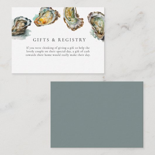 水エレガント色オイスターローストギフト エンクロージャーカード (正面/裏面)
