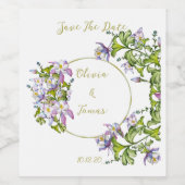 水エレガント色オダマキ（植物） ワインラベル (シングルラベル)