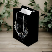 水エレガント色オリーブブランチANY誕生日 ミディアムペーパーバッグ