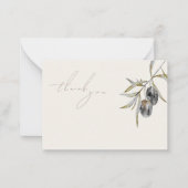 水エレガント色オリーブ枝記念ありがとう ノートカード (正面)