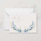 水エレガント色オリーブ枝記念ありがとう ノートカード (正面)