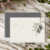 水エレガント色オリーブ枝記念ありがとう ノートカード