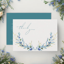 水エレガント色オリーブ枝記念ありがとう ノートカード