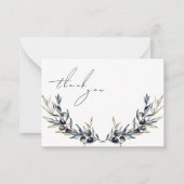 水エレガント色オリーブ枝記念ありがとう ノートカード (正面)