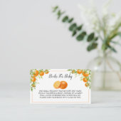 水エレガント色オレンジと花の本ベビー エンクロージャーカード (スタンド正面)