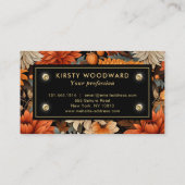 水エレガント色オレンジと茶色の紅葉 名刺 (裏面)