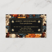 水エレガント色オレンジと茶色の紅葉 名刺 (裏面)