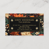 水エレガント色オレンジと茶色の紅葉 名刺 (裏面)