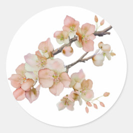 水エレガント色オレンジフローラ春 ラウンドシール
