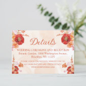 水エレガント色オレンジフローラ結婚詳細 エンクロージャーカード (スタンド正面)