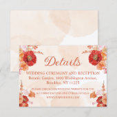 水エレガント色オレンジフローラ結婚詳細 エンクロージャーカード (正面/裏面)