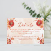 水エレガント色オレンジフローラ結婚詳細 エンクロージャーカード (スタンド正面)