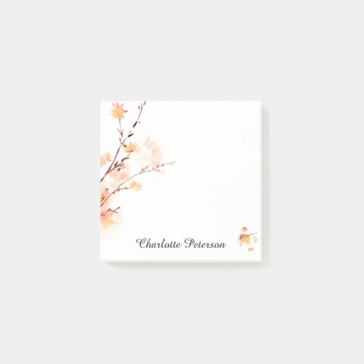 水エレガント色オレンジメープル葉ズ秋秋 ポストイット (正面)